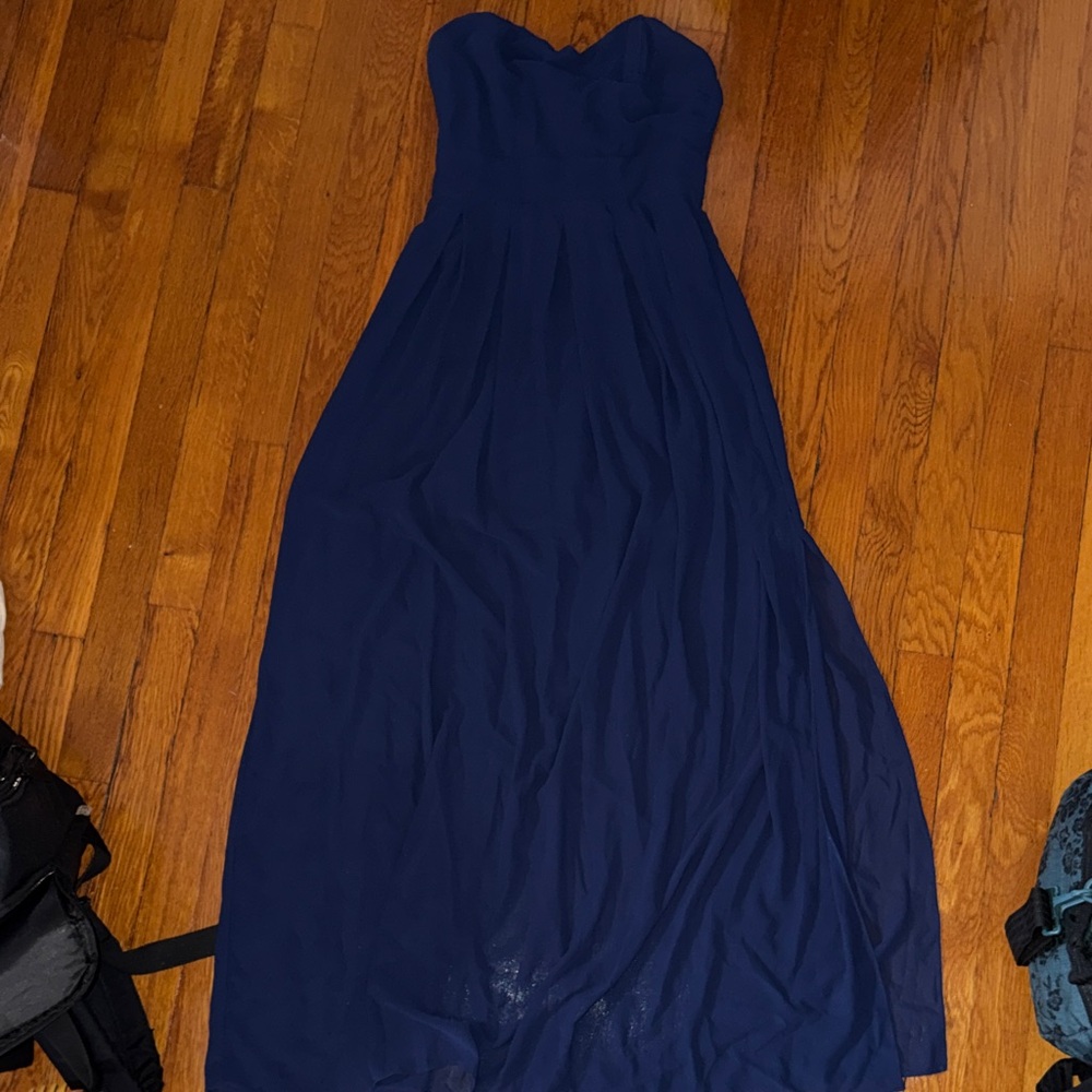 TFNC Strapless Navy Evening Gown